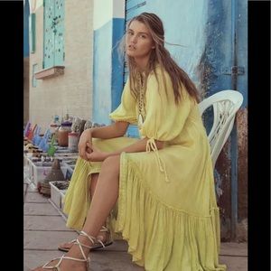 Free People Maya Midi Dress Tie & Dye Cotton XS